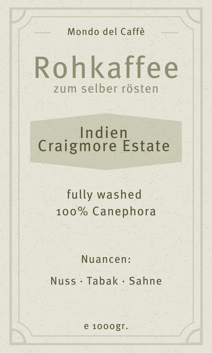 Café vert Inde Canephora AB Parchemin