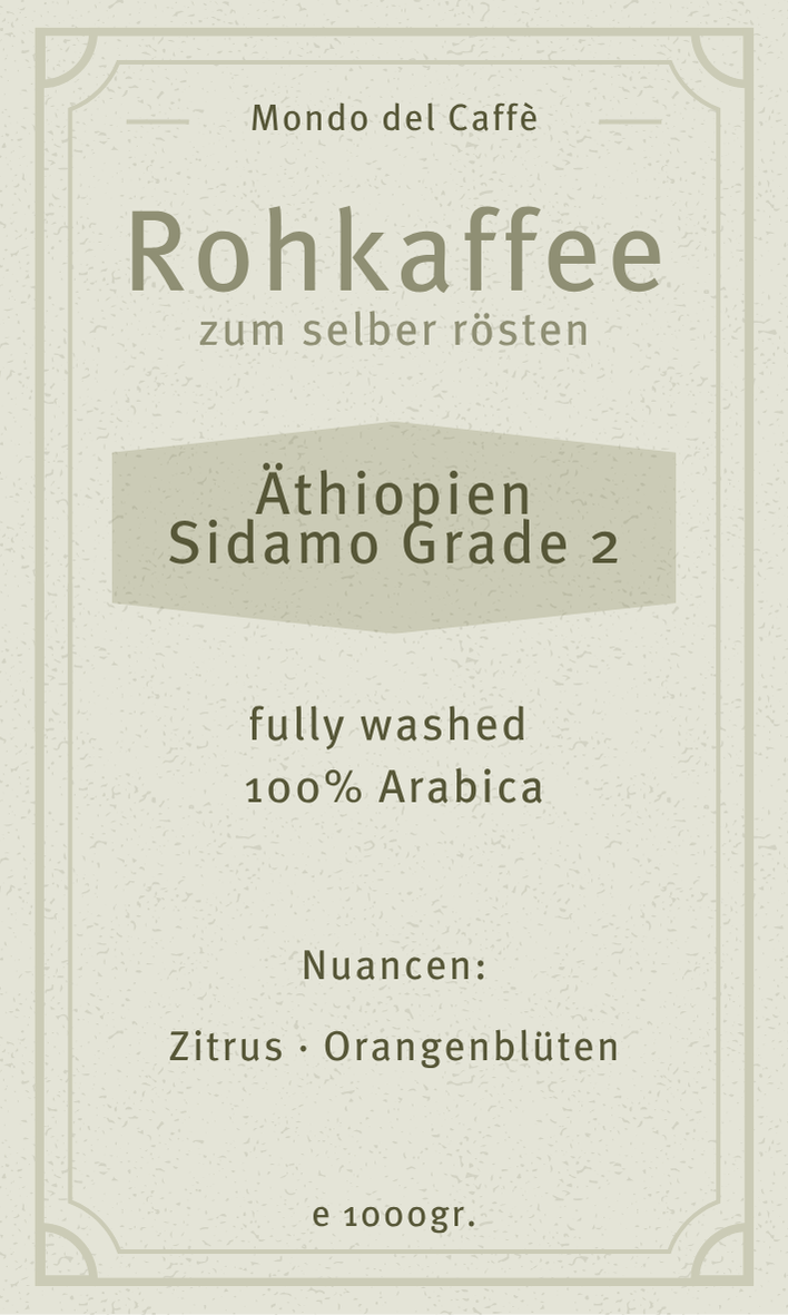 Raw coffee Ethiopia Sidamo Grade 2