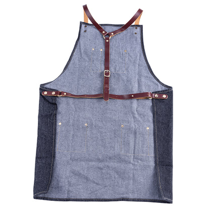 Schürze mit Lederriemen