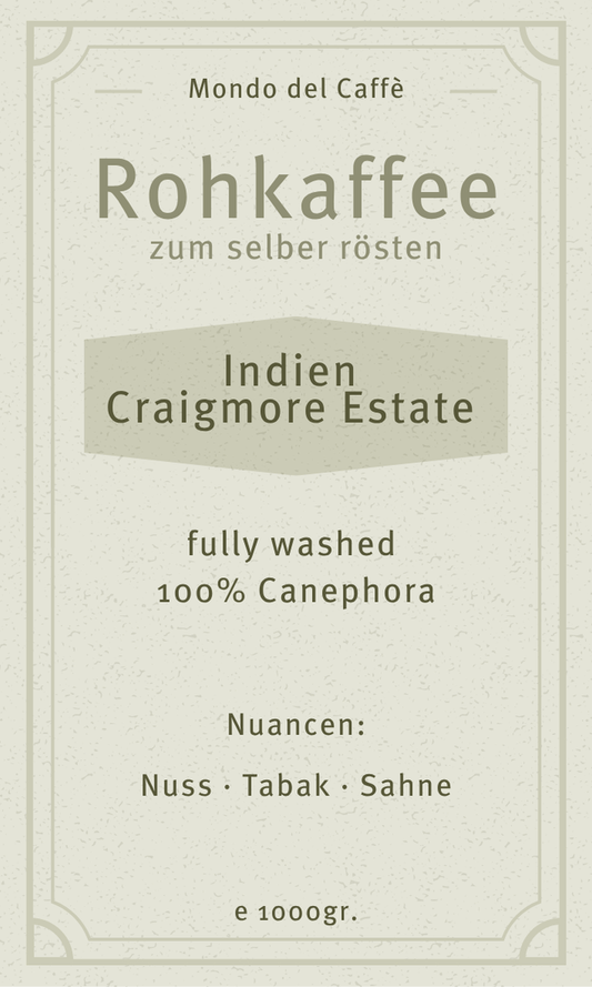 Green coffee India Canephora AB Parchment