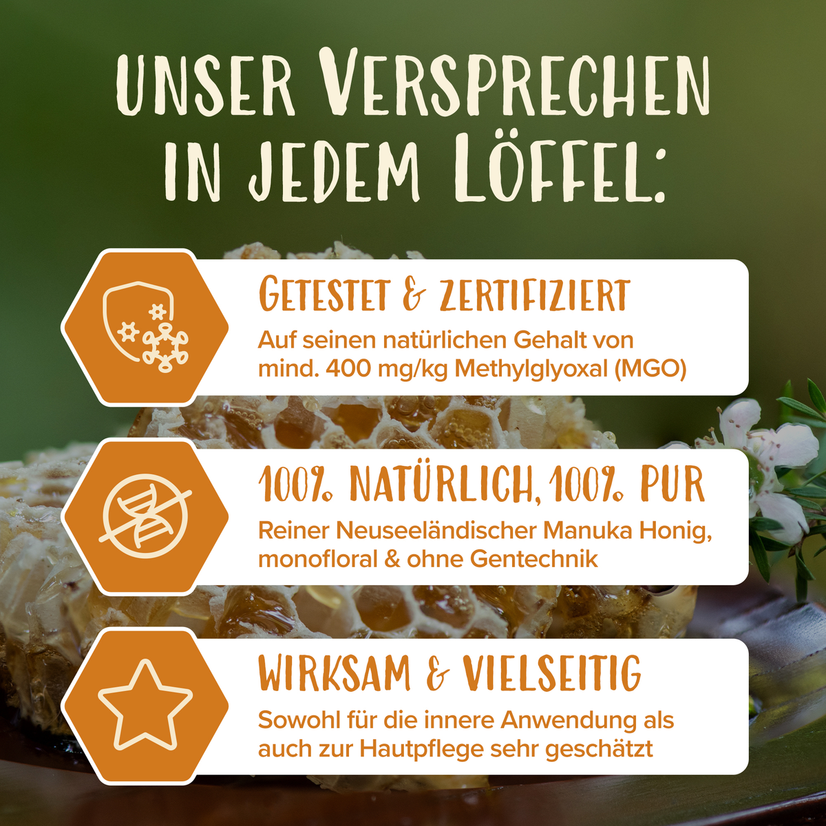100% Neuseeländischer Manuka-Honig MGO 510+